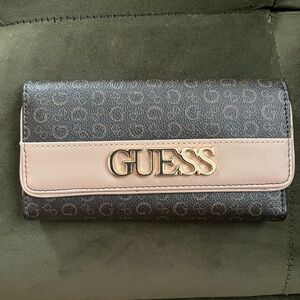GUESS Black and Cream Women's Wallet